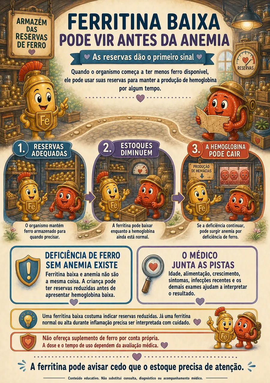 Página do e-book: Ferritina baixa antes da anemia
