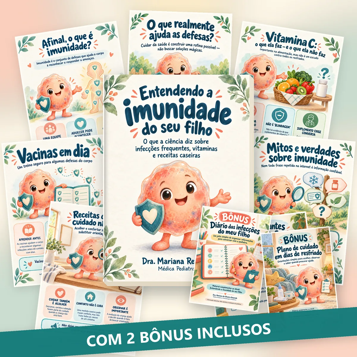 E-book Entendendo a Imunidade do Seu Filho e os bônus, com a tarja: com 2 bônus inclusos